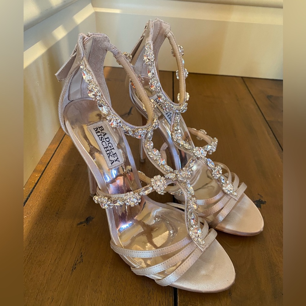 Badgley Mischka Embellished Cage Sandal